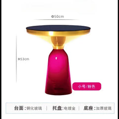 German Design Living Room Bedside Table, Sofa Side Table, Coffee Table, Indoor Round Glass, Nordic Light Luxury Coffee Table Bedroom Furniture