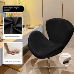 Olevo Wrapped Swan Chair, Small Sofa Comfortable Sitting Experience Simple Solid Color Adjustable Office Chair Make Up Stool Office Furniture