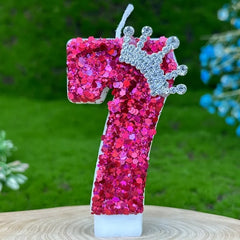 Pink Children's Birthday Number Candles Girl And Holders Surprises Candle Sparkles Cake Decoration Funny Lighting Lamps Candles