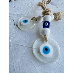 Lucky Eye Glass Blue Turkish Evil Eye Pendant Wall Hanging Multi Color Bead Handmade Decoration for Home Living Room Car