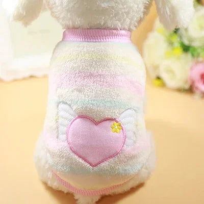 Cartoon Fleece Pet Cat Clothes Winter Warm Pet Dog Vest Puppy Cat Sweater Dog Clothes For Small Dogs Cats Coat Jacket Pet Shop Pet Clothing