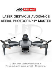 New L600 PRO MAX/PRO GPS Drone 5KM 4K Professional HD Dual Camera 3-Axis Gimbal 360° Obstacle Avoidance Brushless Quadcopter Toy
