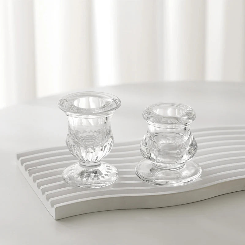 Glass Candle Holder Novelty Nordic Decor Candlestick Romantic Candle Stand Desk Accessories Wedding Centerpieces Ornaments Gifts