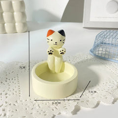 CreativeCandle Holder Cute Kitten Rabbit Cartoon Candle Decor