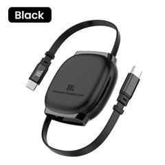100W Type C to Type C Fast Charging Retractable Cable For iPhone 17 16 Xiaomi 15 USB C Quick Charge Car Kit Portable Charge Cord