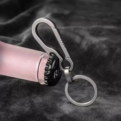Titantium Carabiner Keychain Carabiner Hook Key Ring Key Holder with Bottle Opener for Camping Hiking Fishing Travel Outdoor