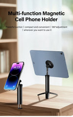 Magnetic Mini Tripod for Phone Tablet Foldable Desk Magnetic Phone Stand Detachable Cell Phone Tripod Hands Free Holder For Vlog