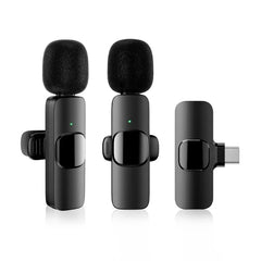 Wireless Lavalier Microphone Mini Mic for iPhone Android Live Broadcast Gaming Phone Audio Video Recording Wireless Portable Mic