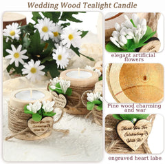 6/12/24PCS Guest Gift Candle for Wedding Wooden Tealight Candle Holders Bridal Shower Thank You Gifts for Baby Shower Home Decor