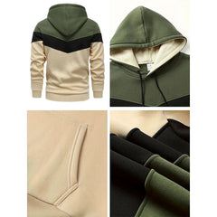 Men’s Tricolor Hoodie Tracksuit Set