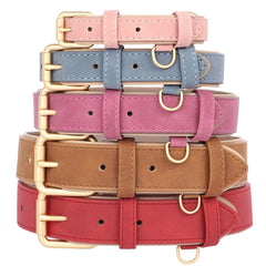Soft Padded Dog Collar Leash Set PU Leather Pet Dog Collars With Walking Lead Rope Adjustable For Small Medium Dogs Pug Pet Shop