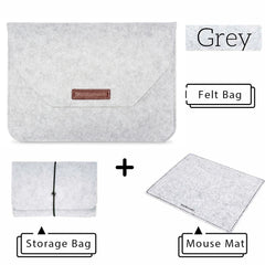Wool Felt Laptop Bags Sleeve Cover 11" 13 15.6 inch For Macbook Air Pro Case For Notebook With Mousepad Or Power Mini-Pack Gift