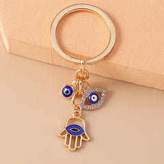 Fashion Metal Evil Eye Keychain for Car Key Women Men Handbag Pendant Keyring Accessories DIY Jewelry Gifts