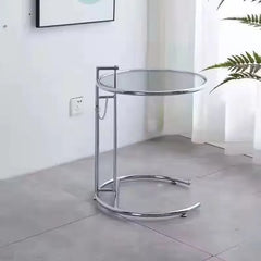 Nordic Glass Coffee Table Living Room Furniture Side Table Balcony Stainless Steel Lifting Tea Table Transparent Bedside Tables Bedroom Furniture