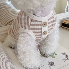 New Pet Dog Striped Sweatshirt Dog Clothes for Small Dogs Puppy Summer Clothes Soft Cat Dog Vest Bichon Chihuahua Dog Costumes Pet Shop Pet Clothing