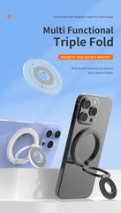 For MagSafe Double Sided Magnetic Phone Ring Holder Portable Folding Cellphone Stand Accessory Grip Bracket Support For iPhone
