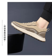 Men’s Luxury Leather Sneakers 2025 Anti-Slip Sports Shoes