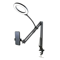 Overhead Tripod for Phone with Ring Light Desktop Cellphone Bracket for Video Shooting Table Mobile Mount for Filming Recording