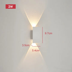 Outdoor Waterproof Wall Lamps Strip Aluminum Wall Lights 18W LED Black Wall Lamp Bedroom Exterior Outdoor Lighting Fixtures