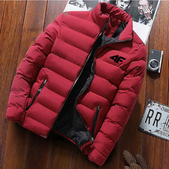 Men's  New Winter Long Sleeve Cotton Coat Zipper Jacket Men's Cotton Coat