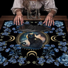 Divination Altar Cloth Civet Cat Tarot Tablecloth For Tarot Card Reading Decorative Voo-Polyester Oracle Card Mat