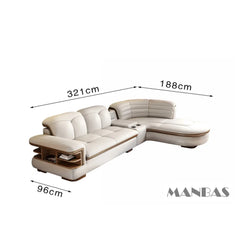 Luxury L-Shaped Leather Corner Sofa – Living Room Furniture
