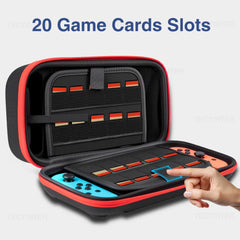 Large Storage Bag for Switch & OLED Portable Carrying Protective Case with 20 Game Slots Travel Bag for Joypad NS Accessories