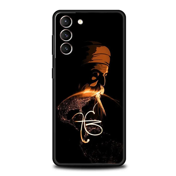 Sikh Khanda Sikhism Soft Phone Case For Samsung Galaxy S25 Edge S24 Plus S23 FE S22 S21 S20 Ultra 5G S10 Black Protect Cover