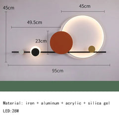Modern Nordic Art Deco LED Wall Lamp 3000K Living Room Sofa Background Bedroom Bedside Hotel Hall Wall Lighting Creativity Decor