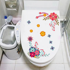Green Plant Leaves Bathroom Toilet Sticker WC Closestool Wall Sticker Self Adhesive Mural Beautify Flower Home Decor Decals