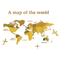 3D World Map Wall Sticker Acrylic Solid Color Crystal Bedroom Wall With Living Room Classroom Stickers Office Decoration Ideas