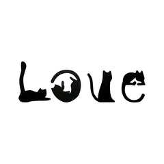 Black Cat Wooden Wall Art – Love-Themed Home Decor for Cat Lovers