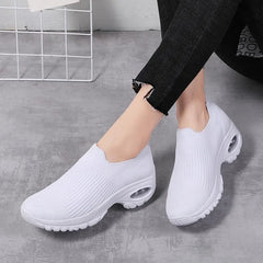 2024 summer New Women Fashion Casual Sport Shoes Wedge Platform Sneakers  Ladies Breathable  Vulcanized Shoes