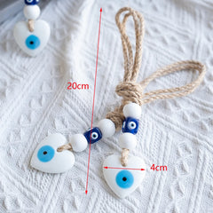 Lucky Eye Glass Blue Turkish Evil Eye Pendant Wall Hanging Multi Color Bead Handmade Decoration for Home Living Room Car