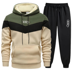Men’s Tricolor Hoodie Tracksuit Set