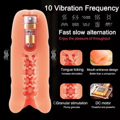Automatic Male Masturbator Cup for Men Tongue Licking Vibrator Penis Trainer Exerciser Vagina Vacuum pump Sex Toys For Adult Men