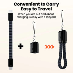 60W USB C To Type C Short Keychain Cable For Samsung Xiaomi 16.5cm 27W Type C To Lightning Charging Cable For iPhone Power Bank