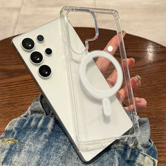 For Magsafe Magnetic Charge Case For Samsung Galaxy S26 S25 S24 S23 Ultra Plus FE Edge A16 A15 A35 A55 Clear Acrylic Slim Cover