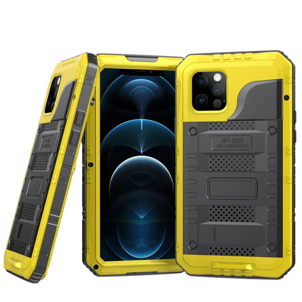 Heavy Metal Shockproof Anti-Drop IP68 Waterproof Case For iPhone XS XR 8 7 16e 15 14 Plus 13 12 11 Pro Max Cover Screen Protect