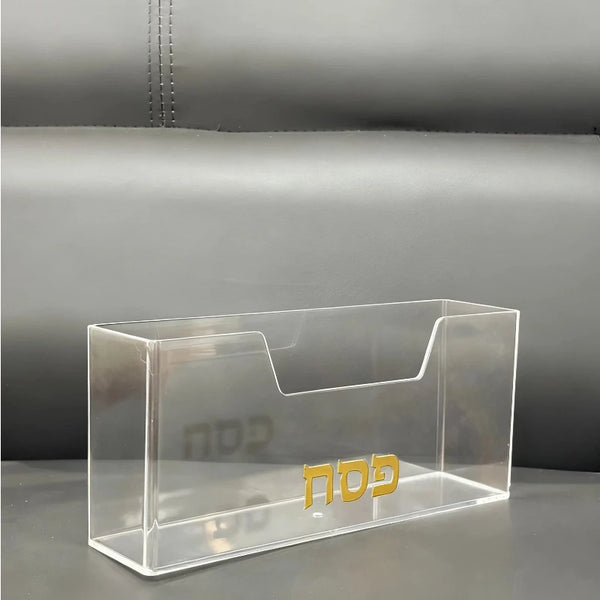 Judaica Passover Clear Lucite Napkin Holder Waterproof Desktop Tissue Stand Acrylic Guest Towel Holder Jewish Pesach Gift