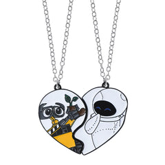 Couple's Stitch Heart Necklace - Gold & Silver Angel And Stitch Cute Style Jewelry Pendant Gift for Girls
