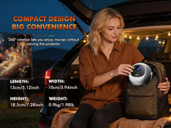 Upgraded Mini Projector, 1280x720P HD , 300 ANSI LED Portable Projector with Bluetooth 6.0, Auto Keystone HDMI USB Home theater