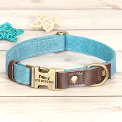 Personalized Dog Collar Leash PU Leather Dog Collars With Walking Lead Rope Free Custom Pet ID for Small Large Dogs Pug Pet Shop