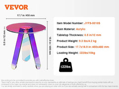 SucceBuy Round Iridescent Side Table Acrylic End Table Clear Rainbow Acrylic Coffee Table for Food Book Used in Living Room Furniture