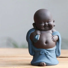 Ceramic Maitreya Buddha Tea Figurine – Zen Monk Decor Decorative accessories