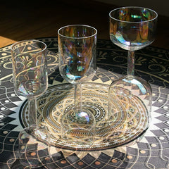 Transparent Crystal Singing Bowl Hand-held Yoga Meditation Singing Bowls Double Headed Sound Healing Percussion Instruments