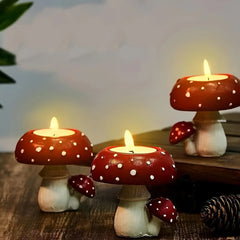 1pc Simulation Small Mushroom Home Decoration Mushroom Candle Holder Mushroom Tea Candle Candle Holder Craft Ornament