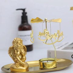 1pc Metal Hot Rotating Candle Holder Christmas Rotating Candle Holder Dinner Party Wedding Party Candle Holder Home Decor