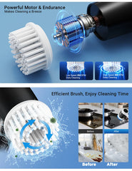 Electric Spin Scrubber, Bathroom Cordless Cleaning Brush Power Scrubber with  Replaceable Brush Heads, Electric Cleaning Brush