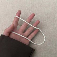 Vintage White Imitation Pearl Chain Choker Necklace for Women 2025 New Trendy Temperament Beaded Necklace Wedding Jewelry Gift